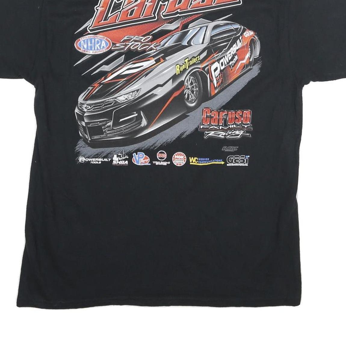 Mens Black Carrie Caruso Graphic T-Shirt M Short Sleeve Crew Neck Motor Racing