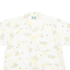 Mens Shirt White Crazy Pattern XL