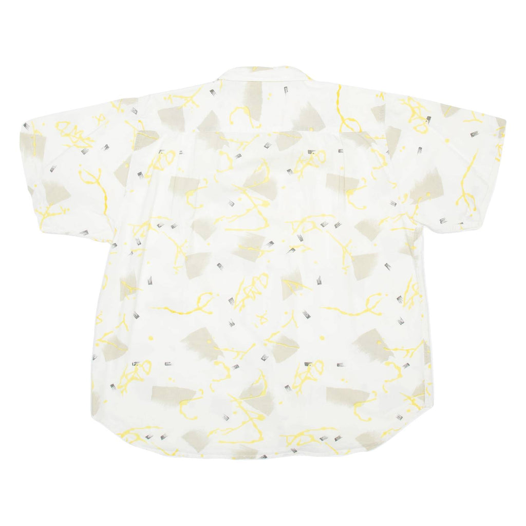 Mens Shirt White Crazy Pattern XL