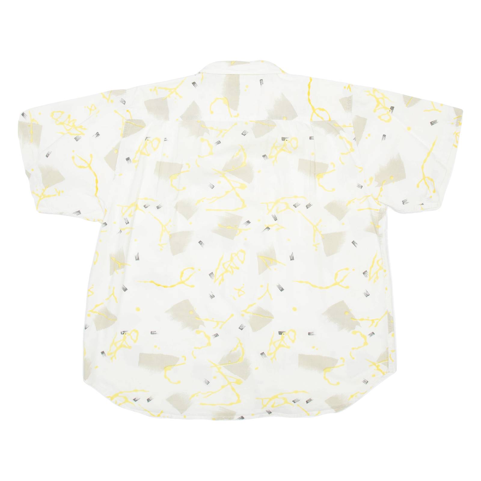 Mens Shirt White Crazy Pattern XL