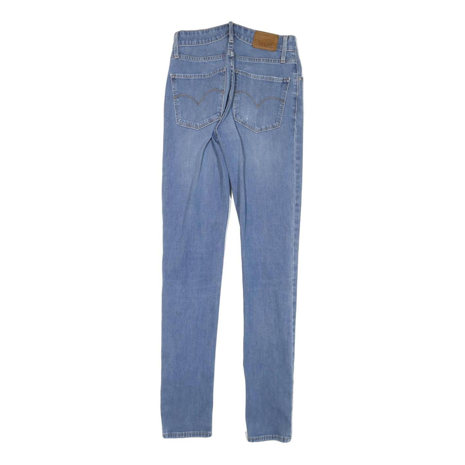 LEVI'S 721 Womens Jeans Blue Slim Skinny Denim Medium W22 L29 Stretch Zip