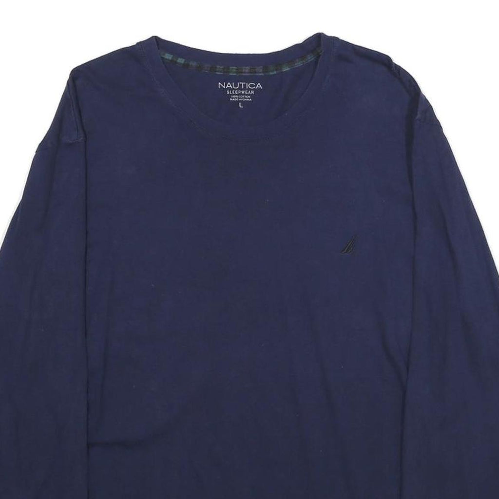 NAUTICA Mens Blue Long Sleeve Crew Neck Cotton T-Shirt L Classic Fit