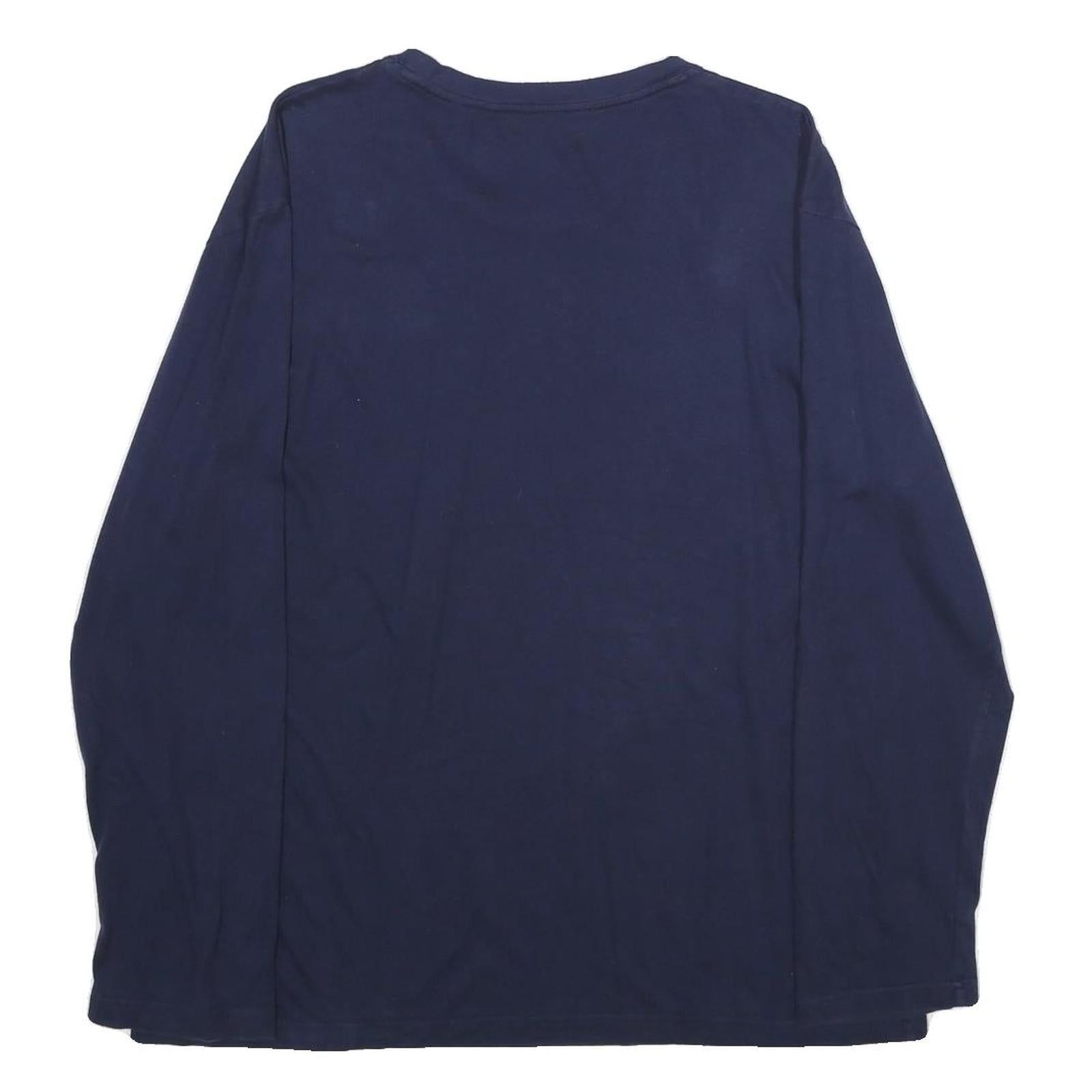 NAUTICA Mens Blue Long Sleeve Crew Neck Cotton T-Shirt L Classic Fit