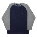 NAUTICA Mens Navy & Grey Plain Polyester Crew Neck Basic Knit Jumper M Casual