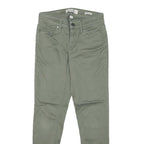 CALVIN KLEIN JEANS Womens Slim Green Trousers W25 L25 Stylish Zip Closure Cotton