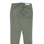 CALVIN KLEIN JEANS Womens Slim Green Trousers W25 L25 Stylish Zip Closure Cotton