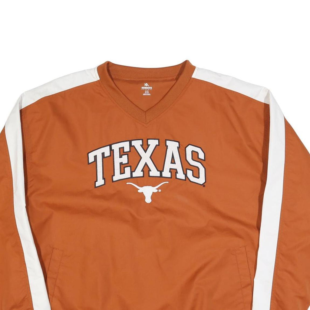 KNIGHTS APPAREL Mens Orange & White Texas V-Neck XL Sweater Pullover Polyester