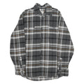 JACHS Mens Grey & Brown Cotton Check Shirt M Long Sleeve Button-Up Casual