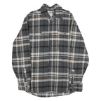 JACHS Mens Grey & Brown Cotton Check Shirt M Long Sleeve Button-Up Casual