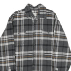 JACHS Mens Grey & Brown Cotton Check Shirt M Long Sleeve Button-Up Casual