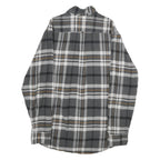 JACHS Mens Grey & Brown Cotton Check Shirt M Long Sleeve Button-Up Casual