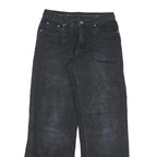 ES Womens Loose Fit Black Denim Jeans W30 L31 Cotton Blend Zip Casual