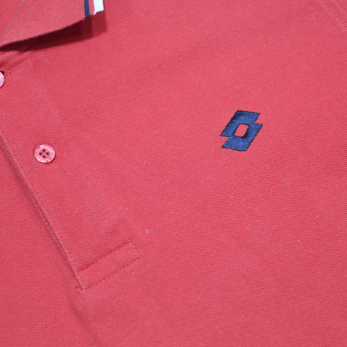 LOTTO Mens Red Polo Shirt L Cotton Classic Fit Sports Casual