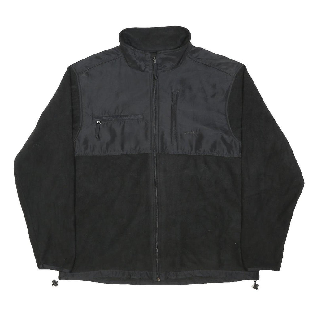 CHAPS Mens Black Polyester Zip-Up Jacket XL Fleece Casual Outdoor Warm