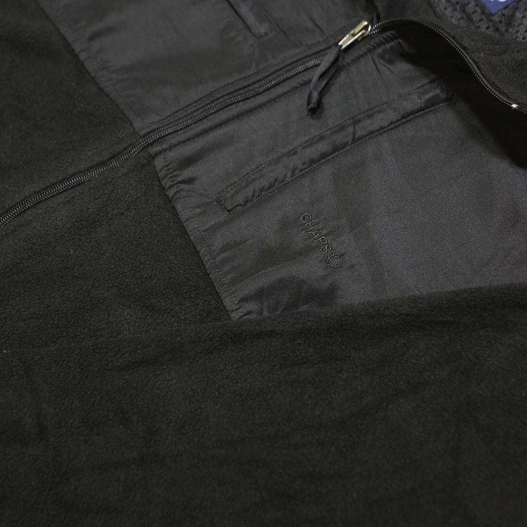 CHAPS Mens Black Polyester Zip-Up Jacket XL Fleece Casual Outdoor Warm
