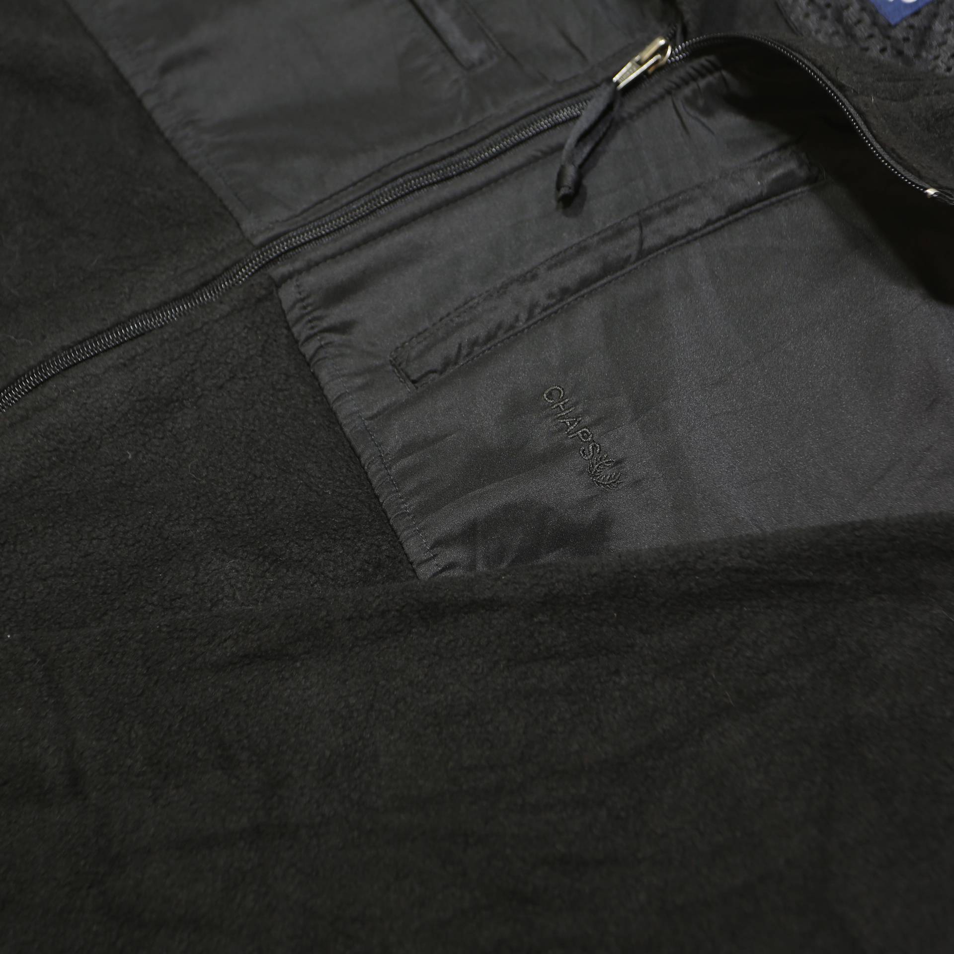 CHAPS Mens Black Polyester Zip-Up Jacket XL Fleece Casual Outdoor Warm