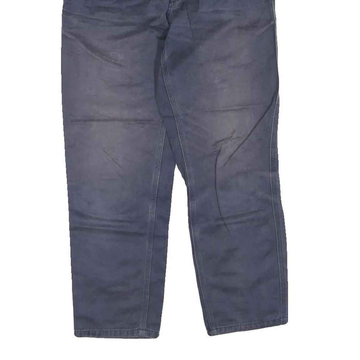 CARHARTT Mens Cotton Blend Navy Regular Straight Trousers W30 L26 Zip Casual