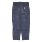 CARHARTT Mens Cotton Blend Navy Regular Straight Trousers W30 L26 Zip Casual