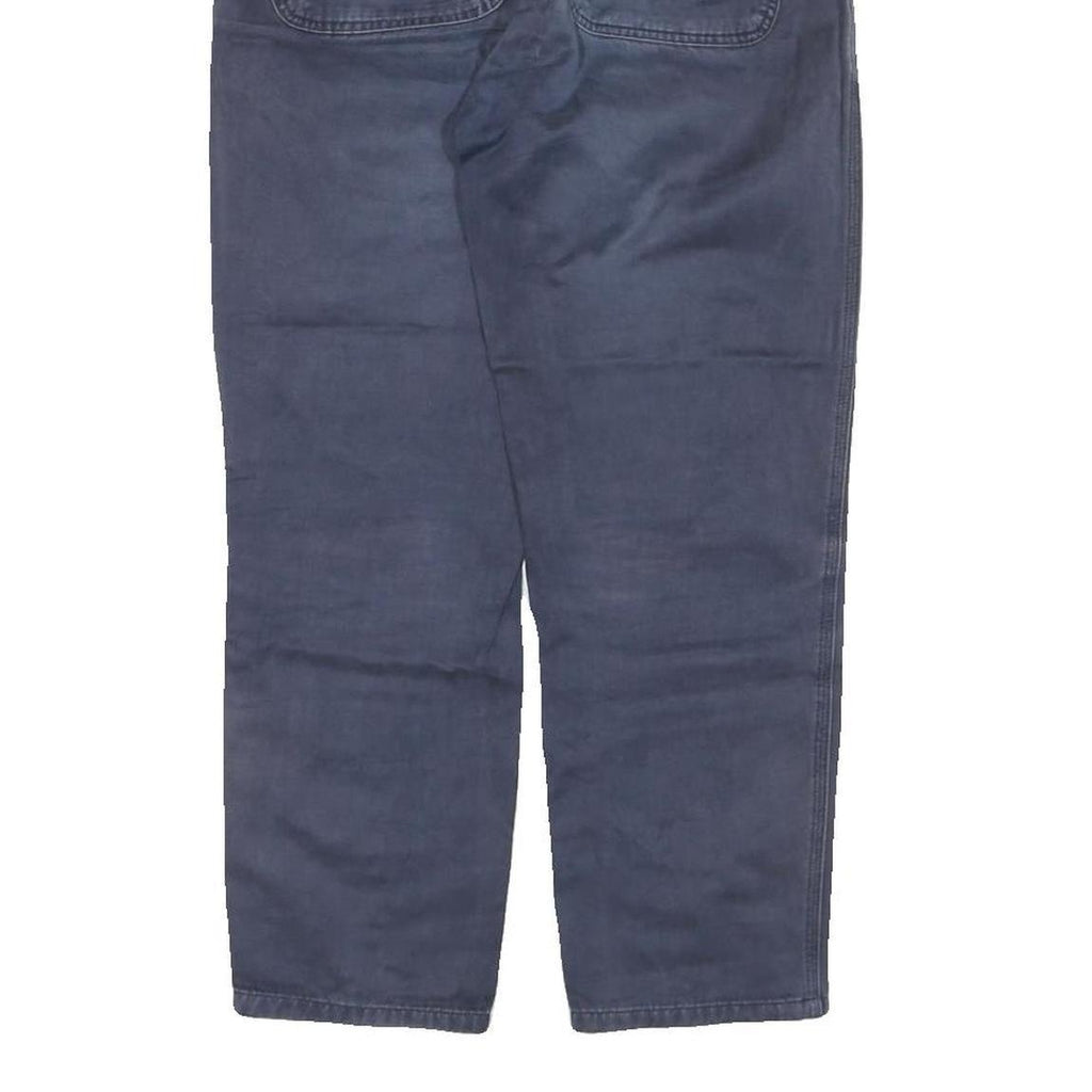 CARHARTT Mens Cotton Blend Navy Regular Straight Trousers W30 L26 Zip Casual