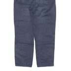 CARHARTT Mens Cotton Blend Navy Regular Straight Trousers W30 L26 Zip Casual