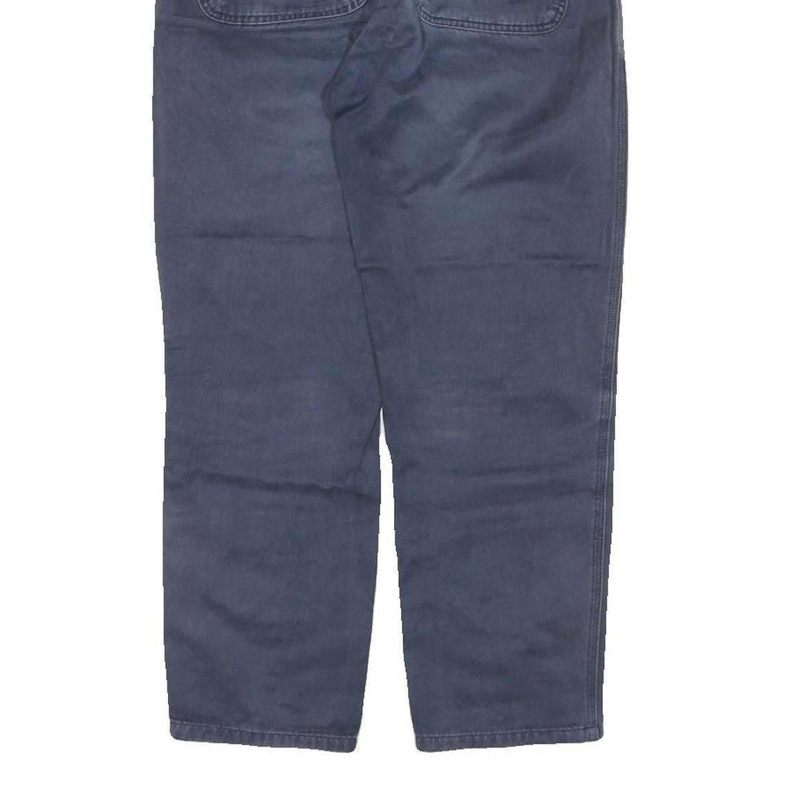 CARHARTT Mens Cotton Blend Navy Regular Straight Trousers W30 L26 Zip Casual