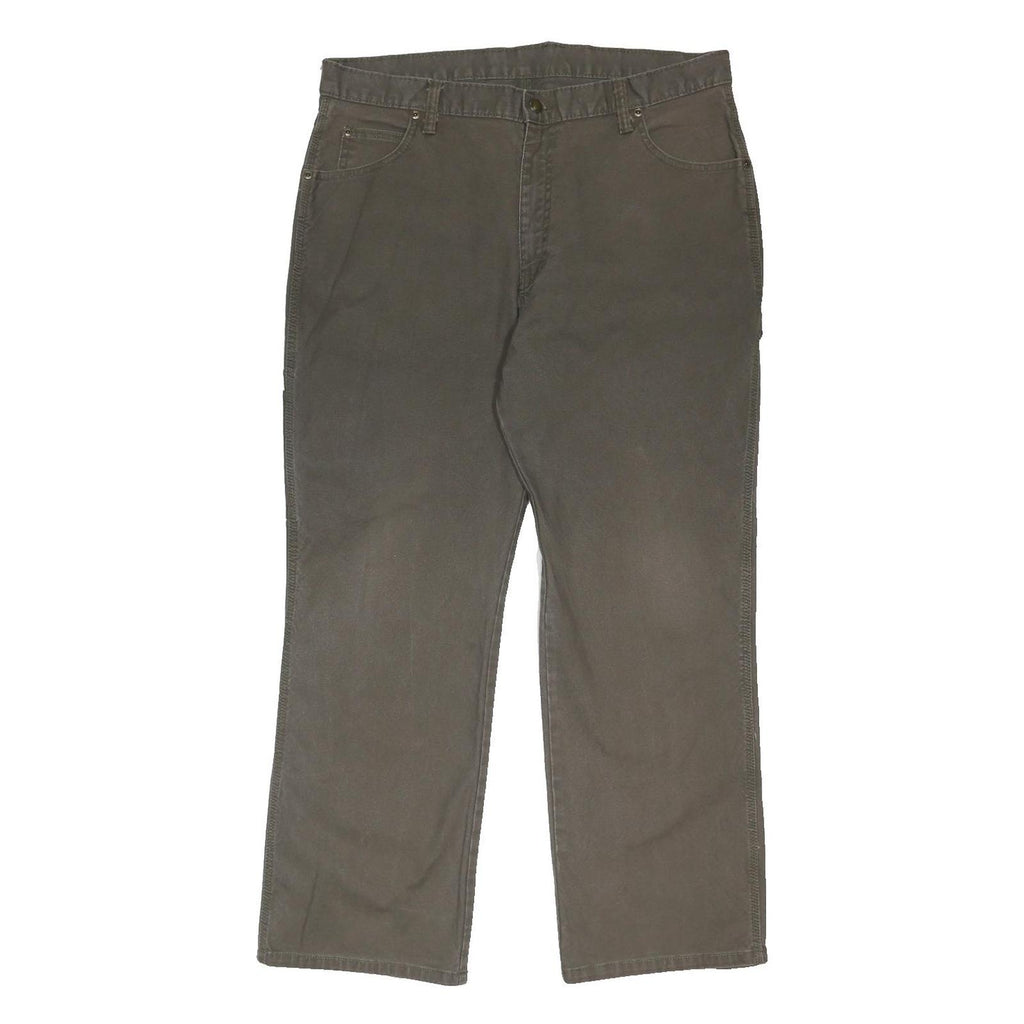 DICKIES Mens Jeans Beige Regular Straight Denim W38 L29 Button Closure Workwear