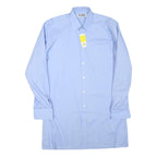 AMSA Mens Blue Plain Long Sleeve Shirt L Cotton Blend Formal Workwear