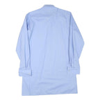 AMSA Mens Blue Plain Long Sleeve Shirt L Cotton Blend Formal Workwear