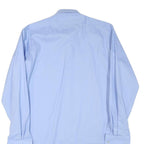 AMSA Mens Blue Plain Long Sleeve Shirt L Cotton Blend Formal Workwear