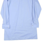 AMSA Mens Blue Plain Long Sleeve Shirt L Cotton Blend Formal Workwear