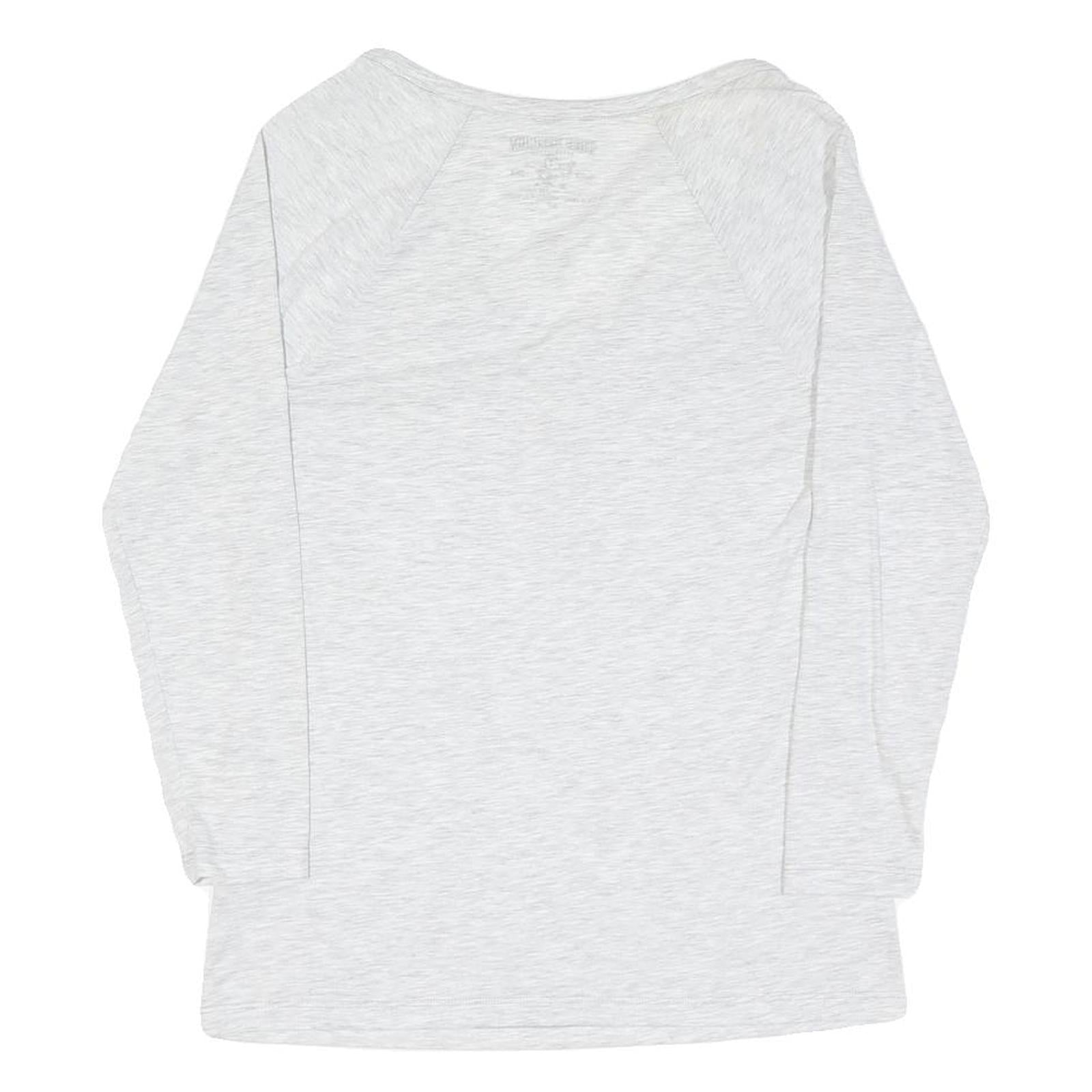 TRUE RELIGION Womens White Long Sleeve Henley Neck T-Shirt S Cotton Blend