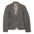 Womens Brown Wool Button Jacket S Woven Tailored Classic Stylish Elegant