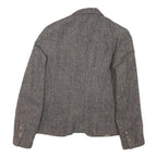 Womens Brown Wool Button Jacket S Woven Tailored Classic Stylish Elegant