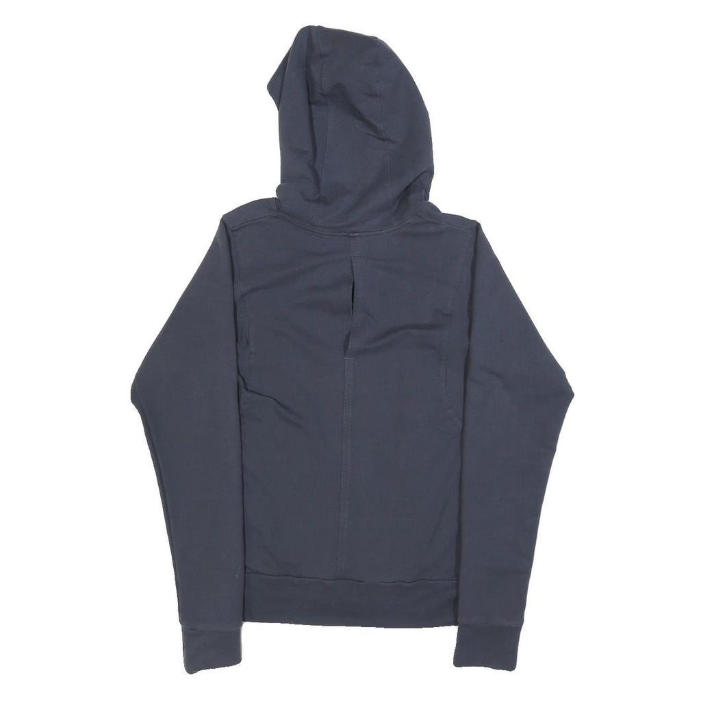 ADIDAS Womens Navy Blue Hoodie UK 10 V Neck Logo Pullover Sweatshirt