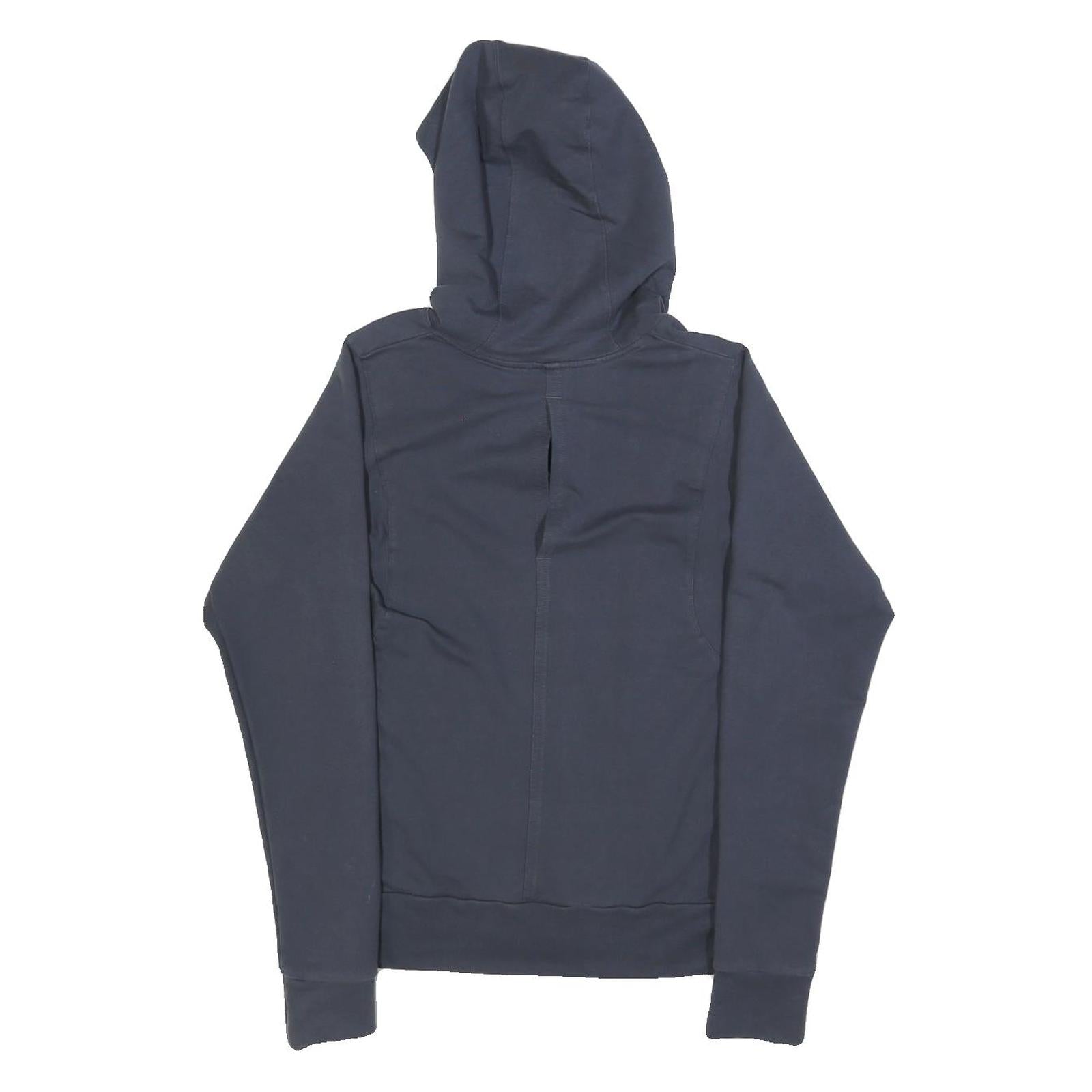 ADIDAS Womens Navy Blue Hoodie UK 10 V Neck Logo Pullover Sweatshirt