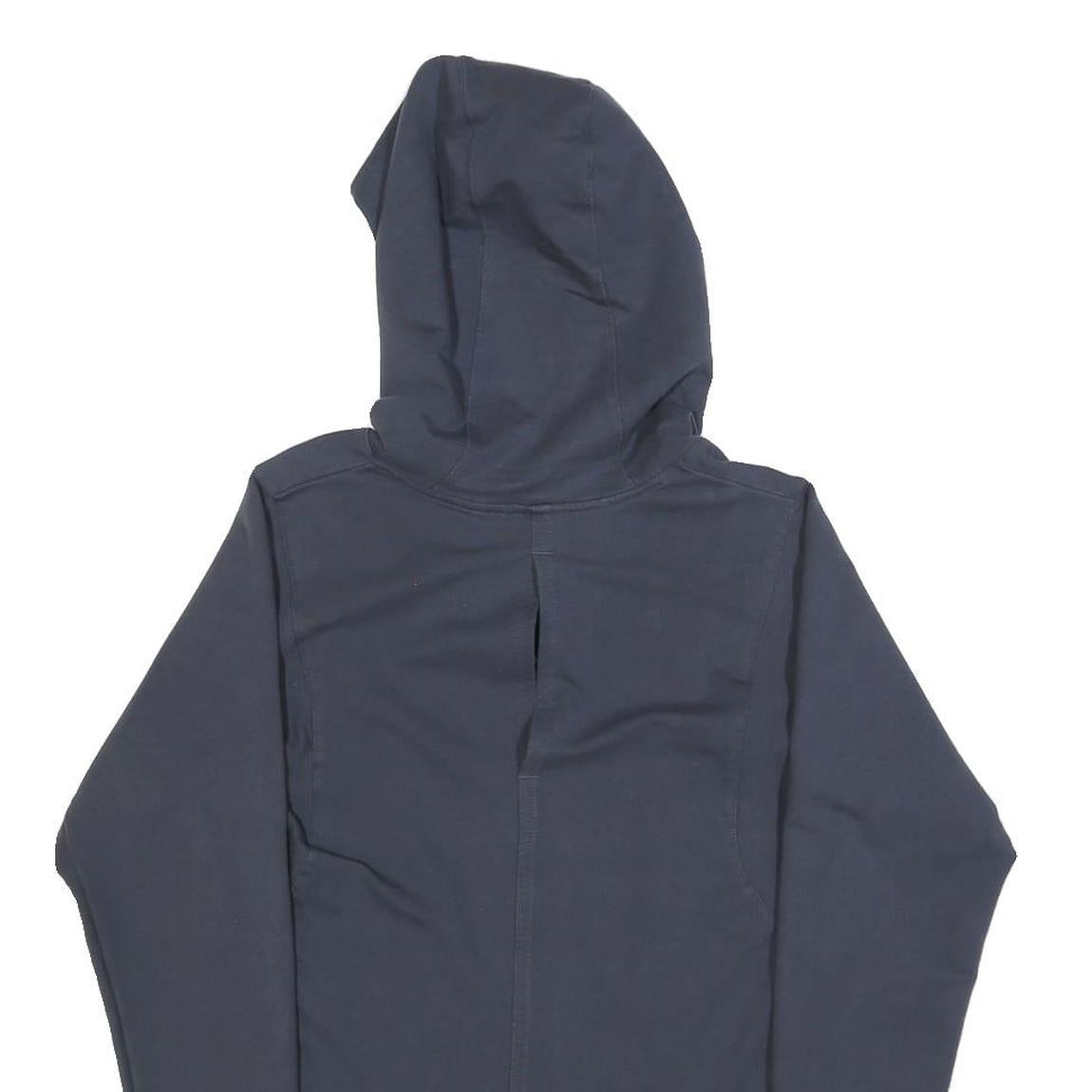 ADIDAS Womens Navy Blue Hoodie UK 10 V Neck Logo Pullover Sweatshirt