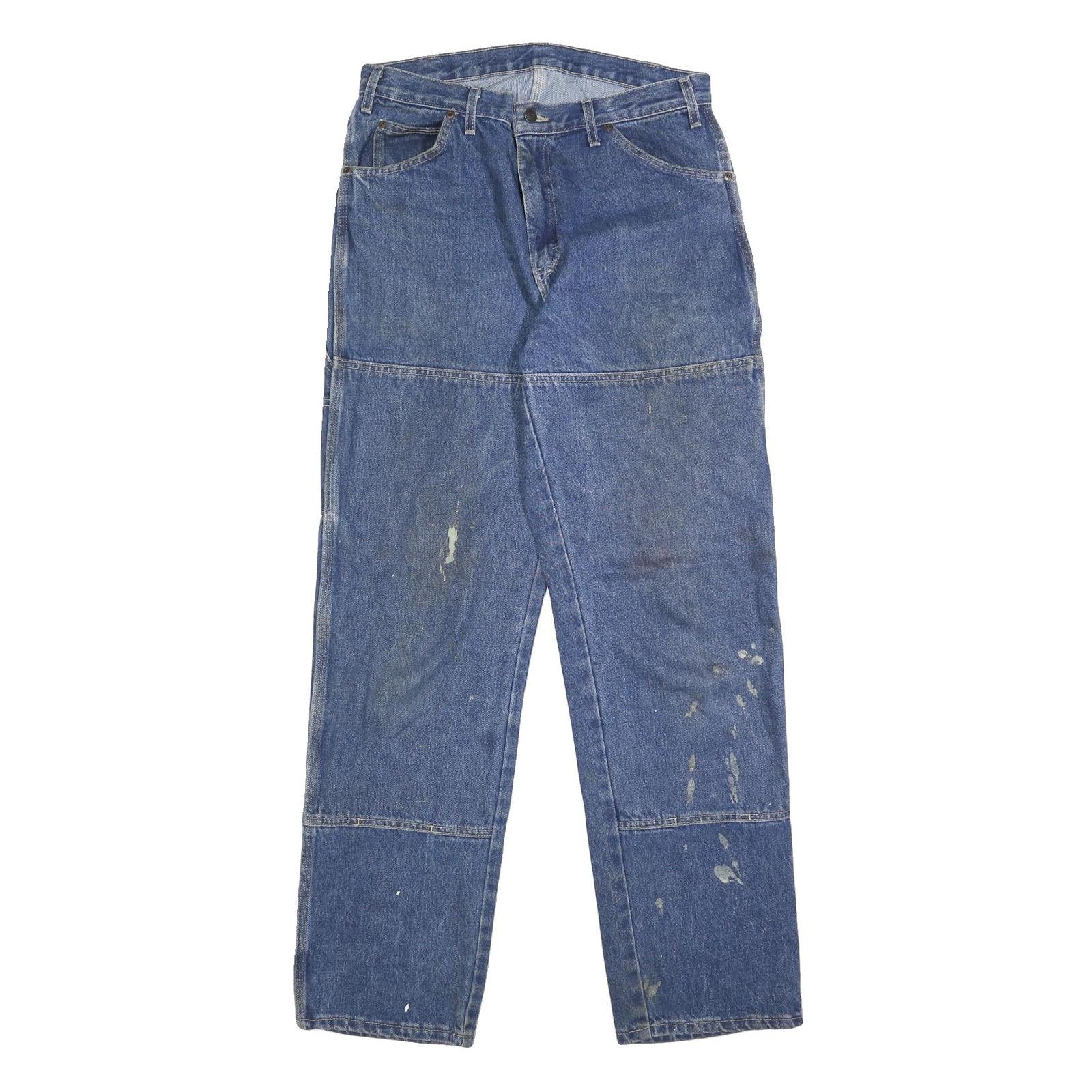 DICKIES Mens Jeans Blue Relaxed Straight Denim Medium W34 L34 Workwear