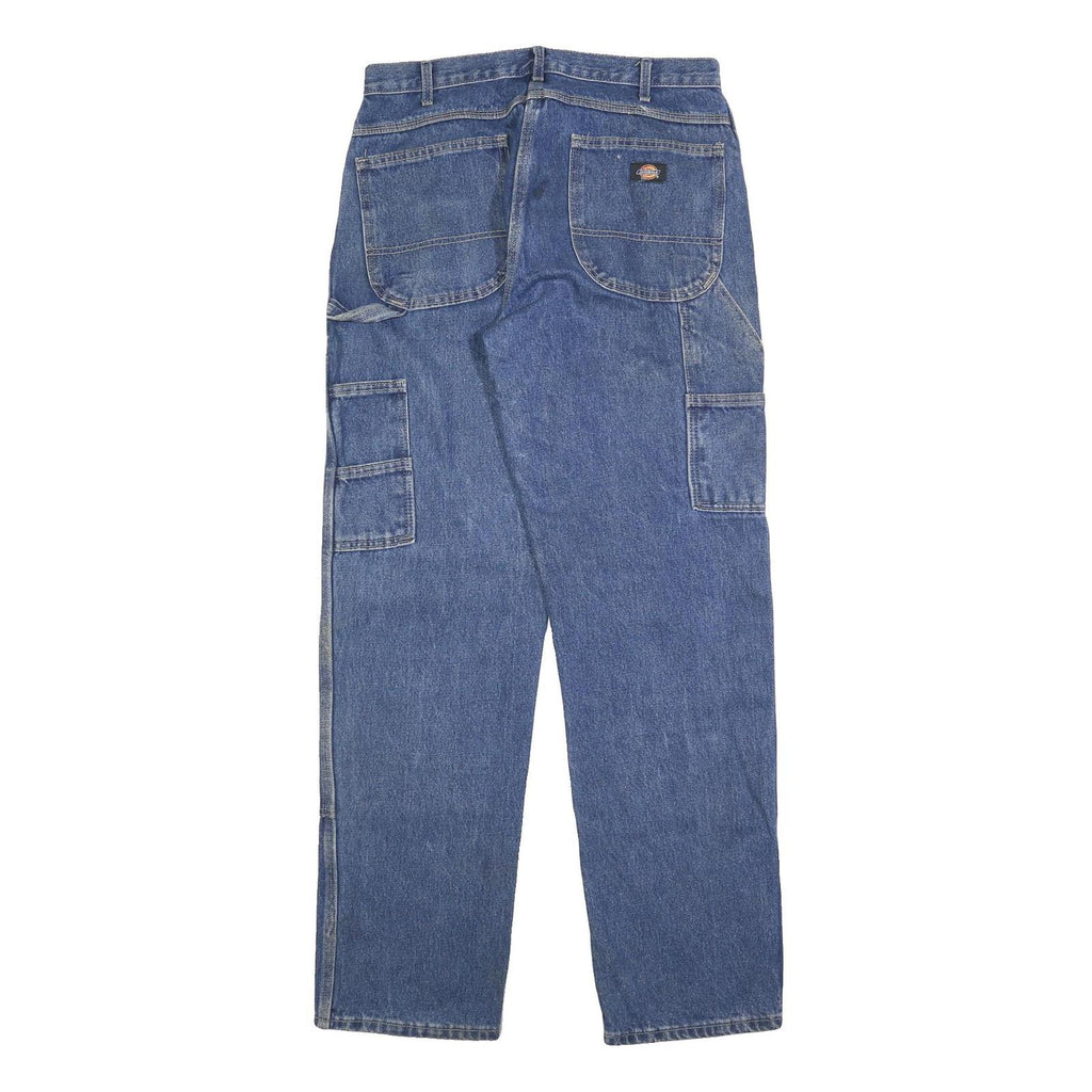 DICKIES Mens Jeans Blue Relaxed Straight Denim Medium W34 L34 Workwear