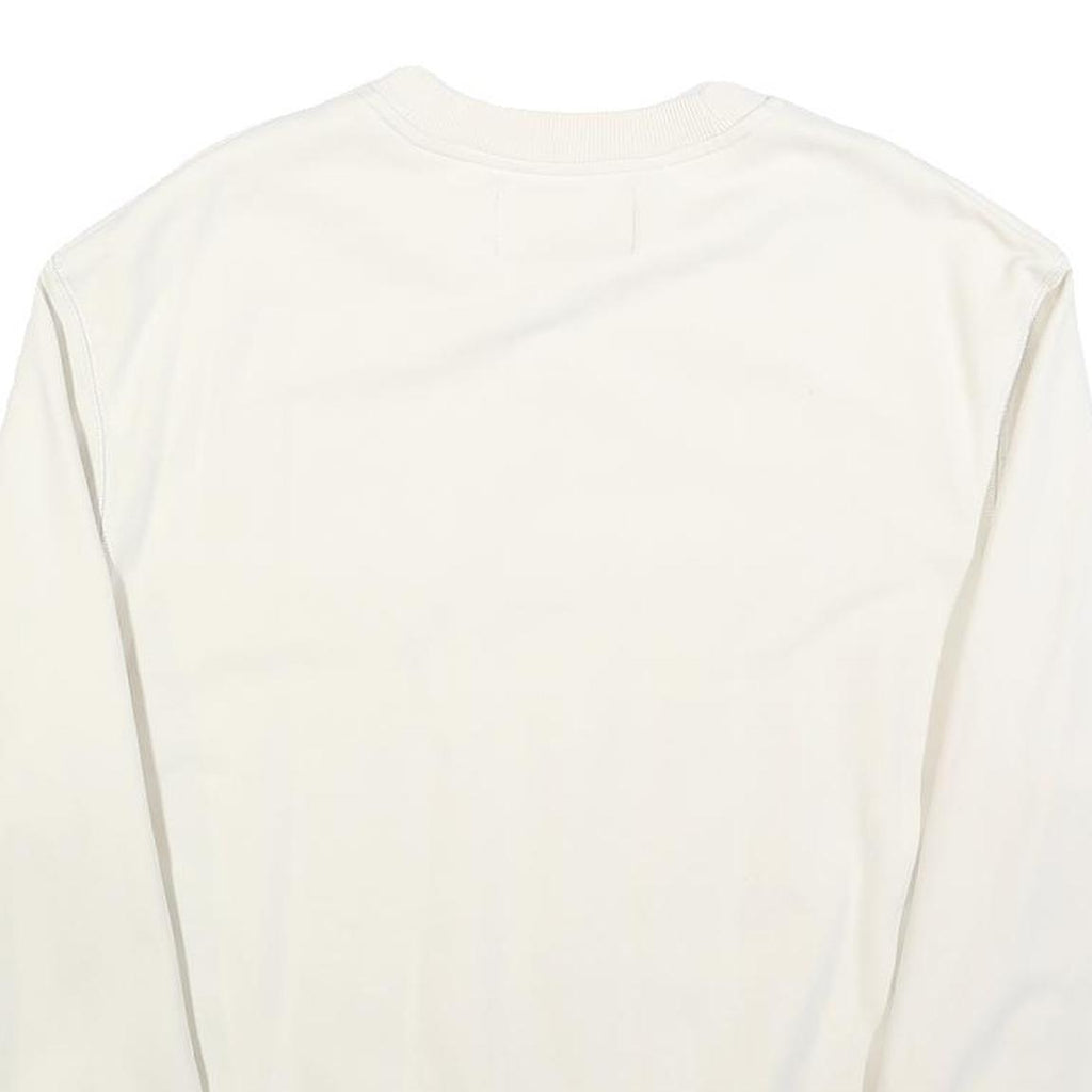 CALVIN KLEIN JEANS Mens Cream Sweatshirt Crew Neck M Cotton Pullover Logo