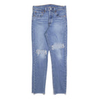 LEVI'S 501S Womens Jeans Blue Slim Skinny Denim Light W27 L28 Distressed