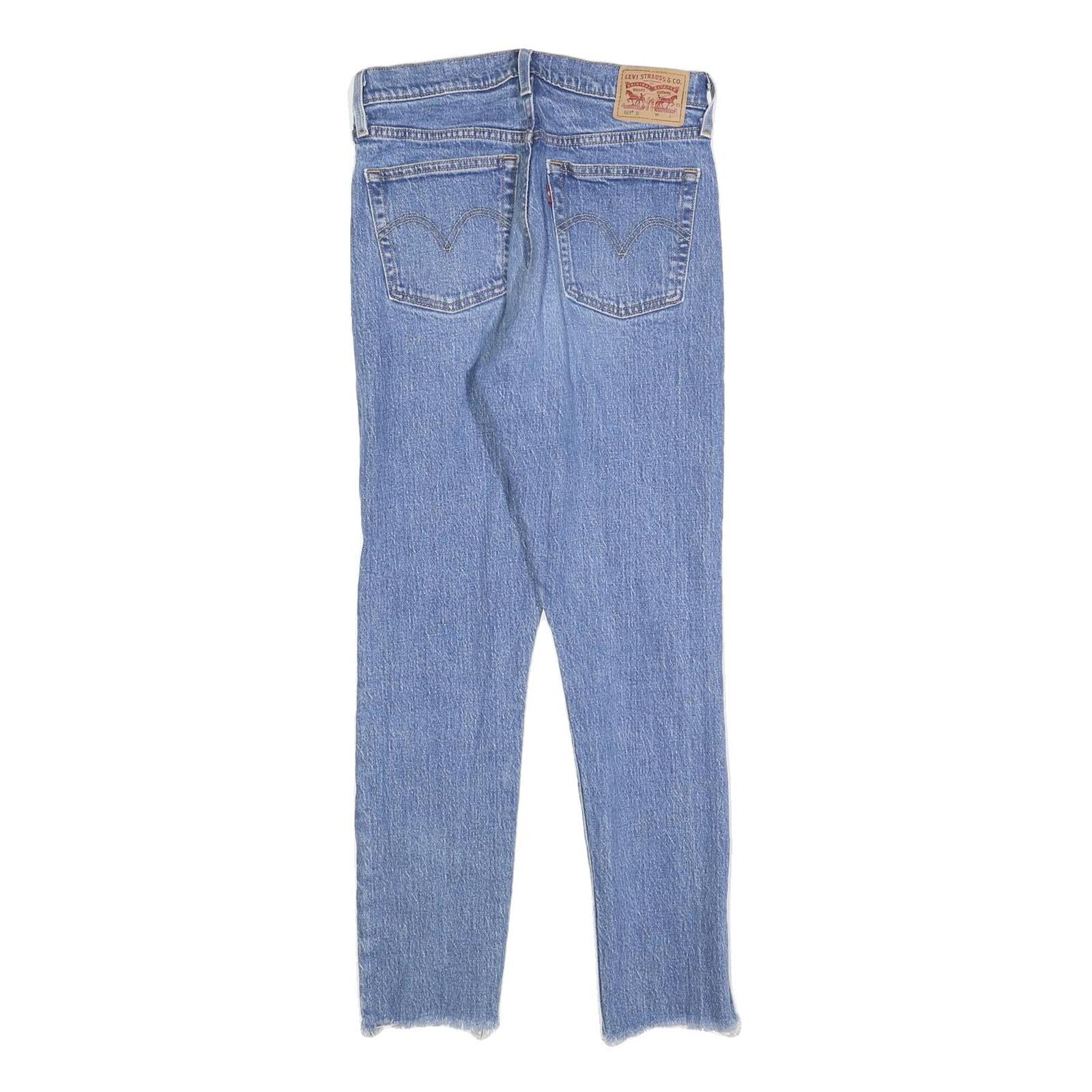 LEVI'S 501S Womens Jeans Blue Slim Skinny Denim Light W27 L28 Distressed