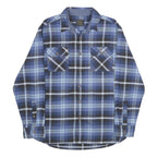 JACHS Mens Blue Plaid Cotton Shirt L Casual Button-Up Classic Check Shirt