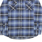 JACHS Mens Blue Plaid Cotton Shirt L Casual Button-Up Classic Check Shirt