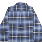 JACHS Mens Blue Plaid Cotton Shirt L Casual Button-Up Classic Check Shirt
