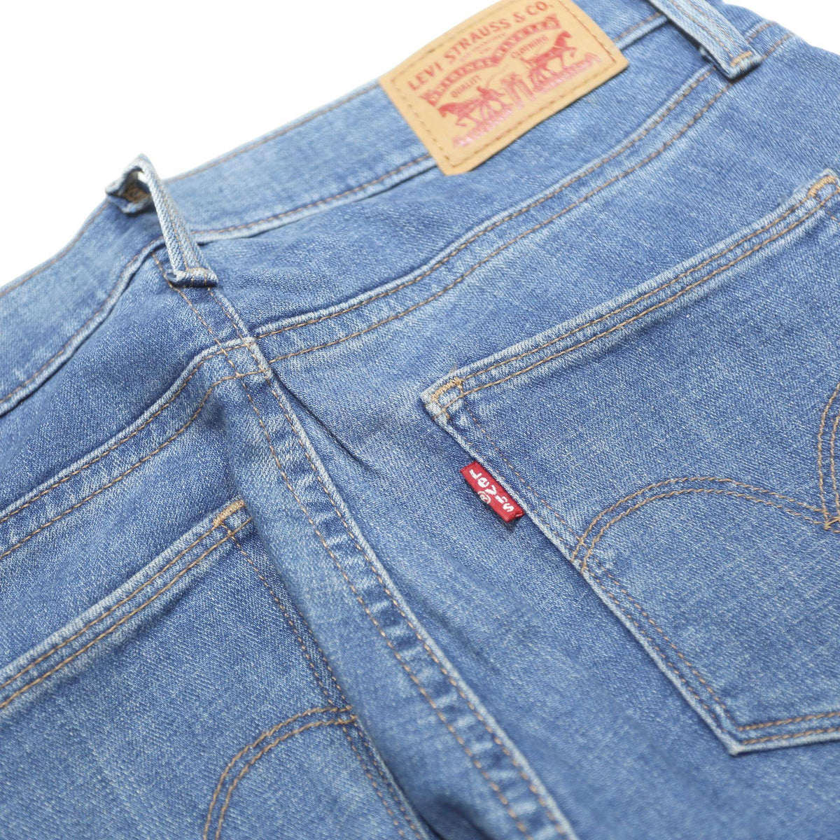 LEVI'S Womens Slim Blue Denim Light Zip Jeans W26 L34 Stretch Casual