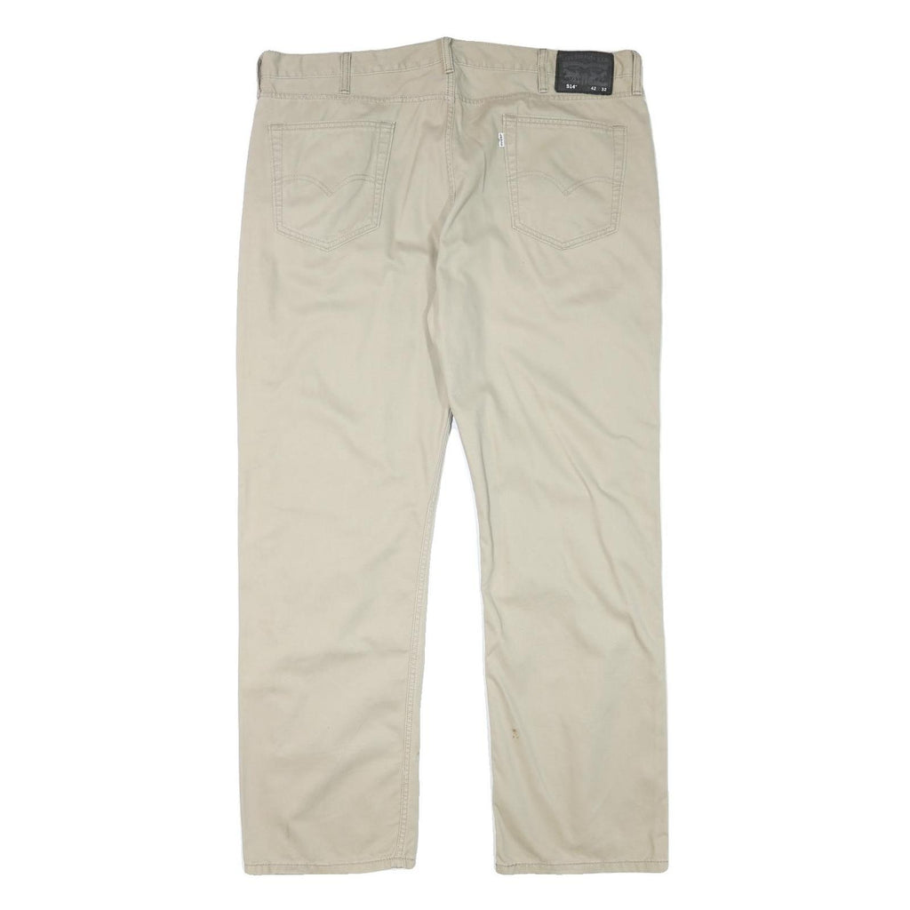 LEVI'S Mens Cotton Blend Beige Regular Straight Trousers W41 L31 Casual Everyday