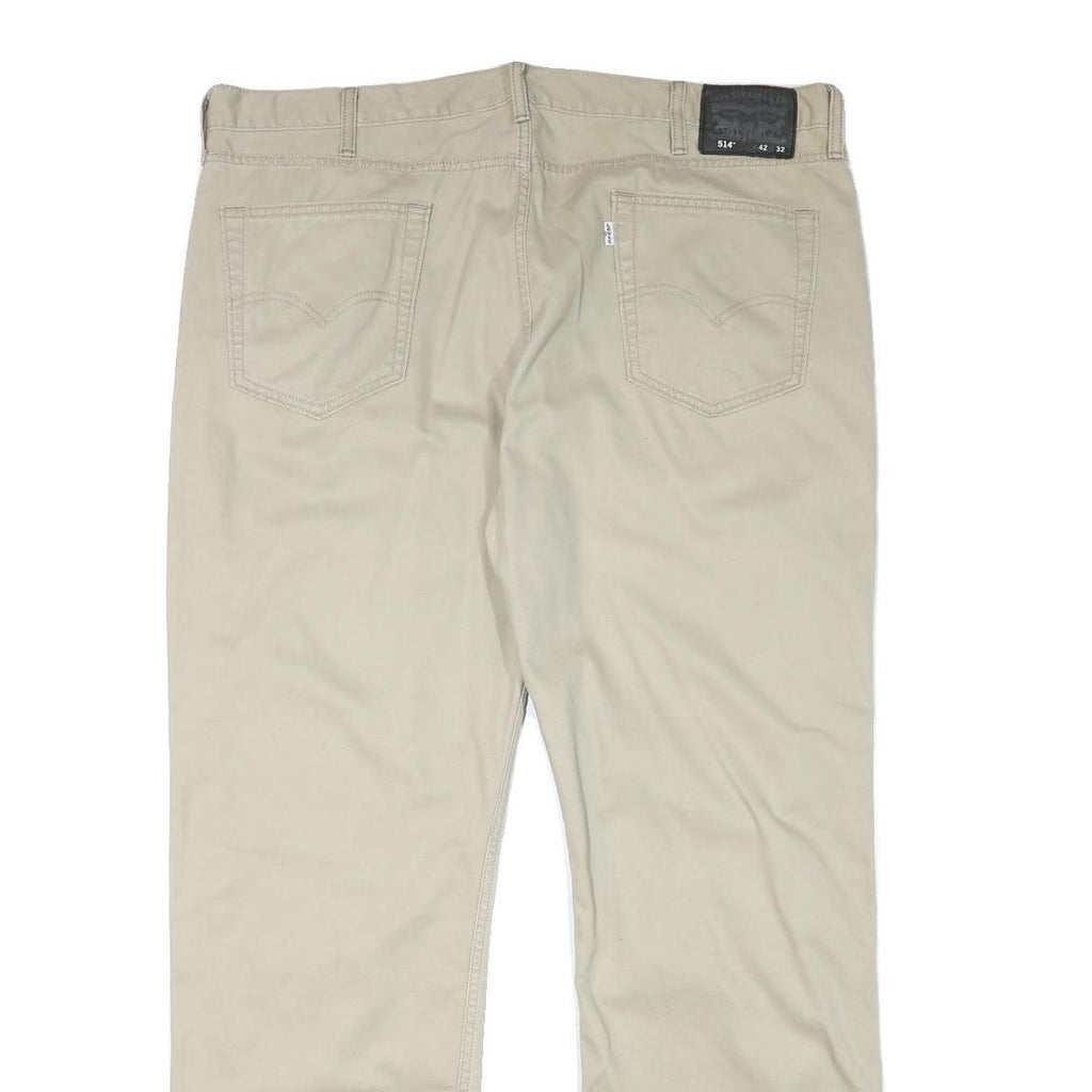 LEVI'S Mens Cotton Blend Beige Regular Straight Trousers W41 L31 Casual Everyday