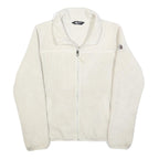 THE NORTH FACE Womens White Cream Zip Up Fleece Jacket M Polyester Soft Warm