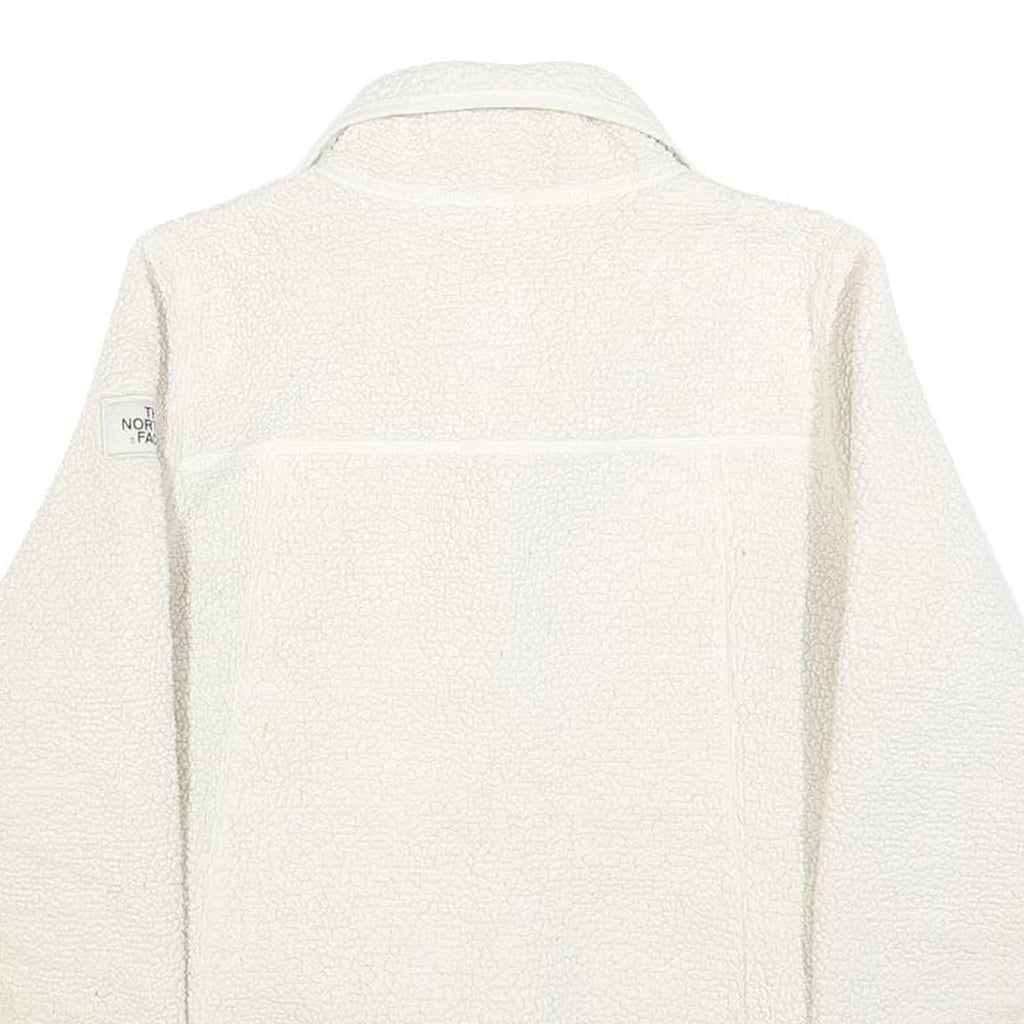 THE NORTH FACE Womens White Cream Zip Up Fleece Jacket M Polyester Soft Warm