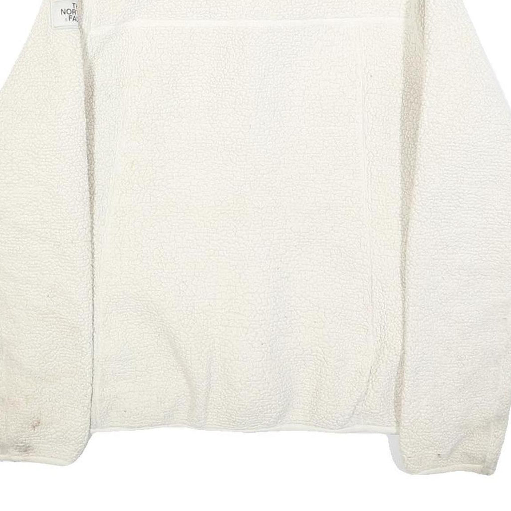 THE NORTH FACE Womens White Cream Zip Up Fleece Jacket M Polyester Soft Warm